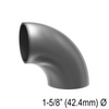 [E42.4WELD90] Main courante - Coude pour main courante ronde de 42,4 mm - Soudé à 90° - Acier inoxydable brossé