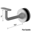 [EXTHRB] Extendable Handrail Bracket - Glass Mount - 4-1/2" Length w/ Flat Saddle (BS, MBL)