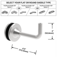 [EXTHRB4.5GM] Extendable Handrail Bracket - Glass Mount - 4-1/2