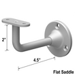 [EXTHRB] Extendable Handrail Bracket - Wall Mount - 4-1/2" Length w/ Flat Saddle (BS, MBL)