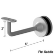 [EXTHRB] Extendable Handrail Bracket - Glass Mount - 6" Length w/ Flat Saddle (BS, MBL)