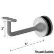 [EXTHRB] Extendable Handrail Bracket - Glass Mount - 6" Length w/ Round Saddle (BS, MBL)