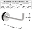 [EXTHRB6GM] Extendable Handrail Bracket - Glass Mount - 6" Length w/ Flat or Round Saddle (BS, MBL)