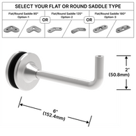 [EXTHRB6GM] Extendable Handrail Bracket - Glass Mount - 6