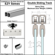 [EZY1HDDD] Commercial Sliding Door Kit - EZY1 - Heavy Duty - Double Sliding Door Track (118")