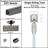 [EZY1HDSD] Kit de porte coulissante commerciale - EZY1 - Rail de porte coulissante simple renforcé (118") - Acier inoxydable brossé