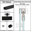 [EZY1HDSDP] Commercial Sliding Door Kit - EZY1 - Heavy Duty Single Door + Panel Track (118")