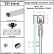 [EZY1HDSDP] Commercial Sliding Door Kit - EZY1 - Heavy Duty Single Door + Panel Track (118")
