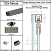 [EZY1SDP] Kit de porte coulissante commerciale - EZY1 - Porte simple + rail de panneau (118") - Acier inoxydable brossé