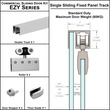 [EZY1SDP] Commercial Sliding Door Kit - EZY1 - Single Door + Panel Track (118")