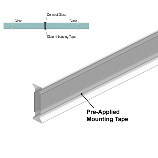[GAPSWPG2G] Balayage - Bande de copolymère transparente pour verre à verre à 180 degrés 3/8" (95")