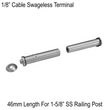 [GCRS] Goat Cable Rail System - Fixed Cable End for 1-5/8" Stainless Steel Post (BS MBL)