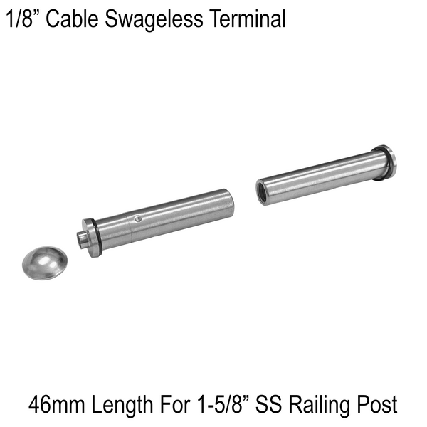 [GCRS] Goat Cable Rail System - Fixed Cable End for 1-5/8" Stainless Steel Post (BS MBL)