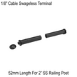 [GCRS] Goat Cable Rail System - Fixed Cable End for 2" Stainless Steel Post (BS, MBL)