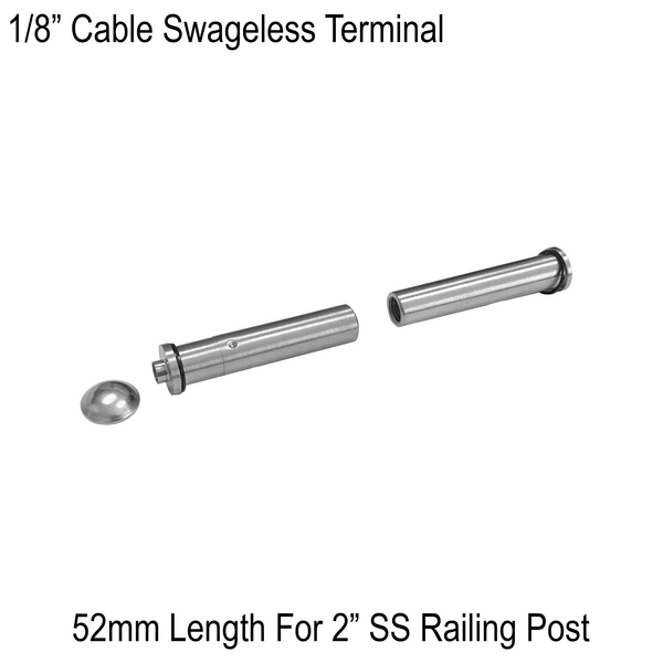 [GCRS] Goat Cable Rail System - Fixed Cable End for 2" Stainless Steel Post (BS, MBL)