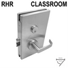 [GDLCCOUTR] Serrure à centre commercial - Version salle de classe - Ouverture extérieure, main droite - RHR - INOX BROSSÉ