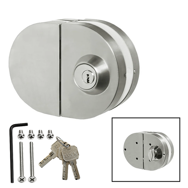 [GDLRD180D] Serrure pour porte vitrée - RD Verre sur verre - Double face à enfiler