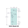 [SD24-2H] Paroi de douche en verre standard - Poignée de porte standard 15,2 cm x 15,2 cm (Dimensions : 61 cm) - 24X64-2H