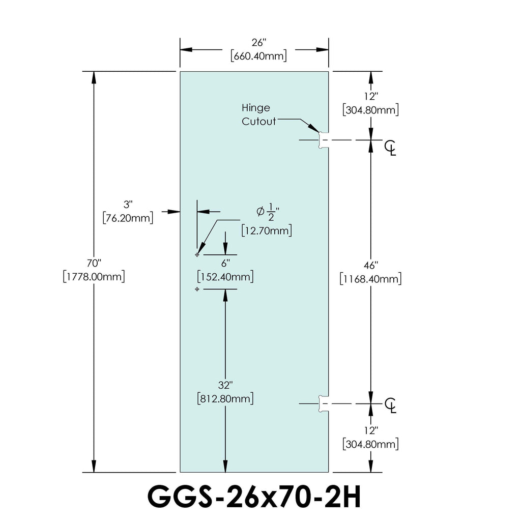 SD26-2H] Shower Stock Glass - 6