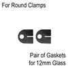 [RCLAMRUB12 (PAIRE)] Inserts en caoutchouc pour fixations de rambarde rondes - pour verre de 12 mm - Paire de joints en caoutchouc (12 mm)