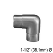 [E38.1] Elbow for 38.1mm Handrail - Fixed 90° (BS, MBL)
