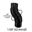 [E42.4] Elbow for 42.4mm Handrail - Rotating Elbow 360° (BS)