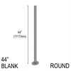 [RPRO44B] Poteau de garde-corps - Rond - Hauteur de base 44 po - Vierge - Acier inoxydable brossé