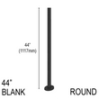 [RPRO44B] Round Pro Railing Post - 44" Base Height - Blank (BS, MBL)