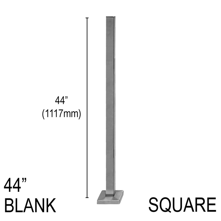 [SPRO44B] Railing Post - Square - 44" Base Height - Blank