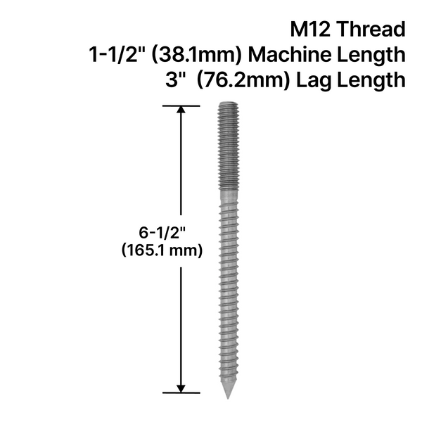 [HB38X6.5] Boulon de suspension pour entretoise solide - 3/8" X 6-1/2" (3/8-16 UNC)