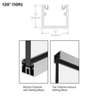 [HDAU120] Heavy Duty Architectural  U-Channel -  w/Roll-In Gaskets - 120" Length
