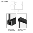 [HDAU120] Heavy Duty Architectural  U-Channel -  w/Roll-In Gaskets - 120" Length