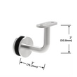 [HRB3X2] Support de main courante - Montage sur verre - 3X2" avec selle plate (BS, MBL)