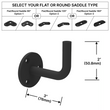 [HRB3X2WM] Handrail Bracket - Wall Mount - 3X2" w/ Flat or Round Saddle (BS, MBL)