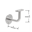 [HRB3X2WM] Handrail Bracket - Wall Mount - 3X2" w/ Flat or Round Saddle (BS, MBL)