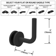 [HRB3X3GM] Handrail Bracket - Glass Mount - 3X3" w/ Flat or Round Saddle (BS, MBL)