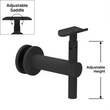 [HRBADJGM] Handrail Brackets - Adjustable w/ Round Saddle - Glass Mount (for PO only)