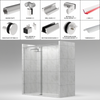 [HYDRO84] Ensemble de porte de douche coulissante - Série Hydro - Inox poli