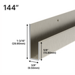 [JCD144] Profilés en J miroir - Moulure en J de 5/8 po - Profilé profond - Longueur de 144 po