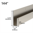[JCD144] Profilés en J miroir - Moulure en J de 5/8 po - Profilé profond - Longueur de 144 po