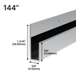[JCD144] Profilés en J miroir - Moulure en J de 5/8 po - Profilé profond - Longueur de 144 po