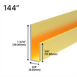 [JCD144] Profilés en J miroir - Moulure en J de 5/8 po - Profilé profond - Longueur de 144 po