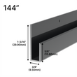 [JCD144] Profilés en J miroir - Moulure en J de 5/8 po - Profilé profond - Longueur de 144 po