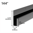 [JCD144] Profilés en J miroir - Moulure en J de 5/8 po - Profilé profond - Longueur de 144 po