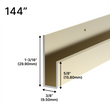 [JCD144] Profilés en J miroir - Moulure en J de 5/8 po - Profilé profond - Longueur de 144 po