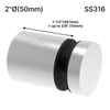 Entretoise [JSO2X1.5] - 50,8 mm de diamètre x 38,1 mm de hauteur de base - Ronde - Réglable - Acier inoxydable 316 - Acier inoxydable brossé