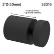 Entretoise réglable - Série J - 2" Ø˜ X 1-1/2" Hauteur de base - SS316 - Rond (BS, MB) - Non conçu