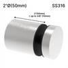 Entretoise [JSO2X2] - 50,8 mm Ø x 50,8 mm de hauteur de base - Ronde - Réglable - Acier inoxydable 316 - Acier inoxydable brossé
