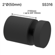Entretoise réglable - Série J - 2" Ø˜ X 2" Hauteur de base - SS316 - Ronde (BS, MB) Non conçue