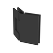 [JEN045] Support en verre, néo-angle 135° (CH, BN, MBL, SB, PN, BBRZ, GM, ORB)  